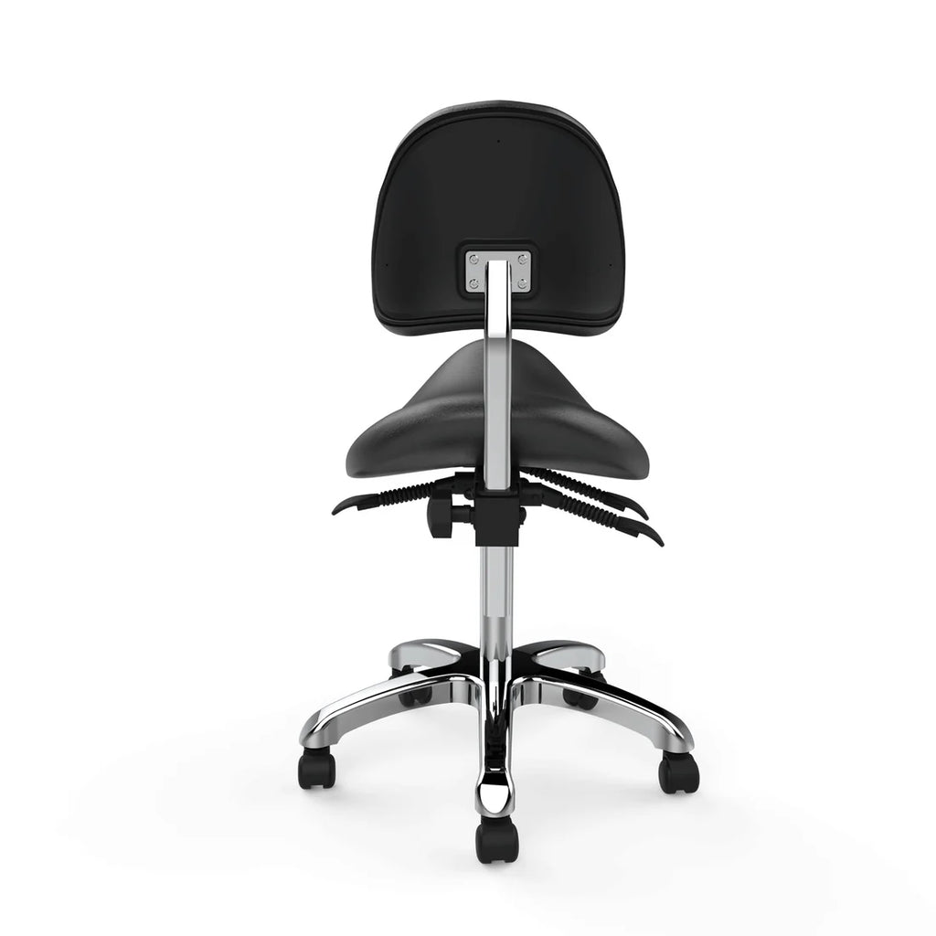 U-91025A Ergonomic Saddle Stool with Lengthened Back Support