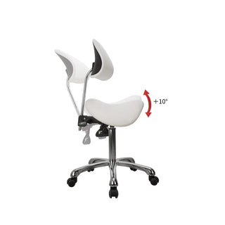 U-91025A Ergonomic Saddle Stool with Lengthened Back Support