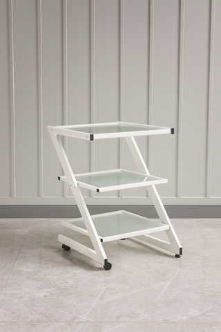 U-92235D 3-Tier Z Utility Cart with Glass Shelves