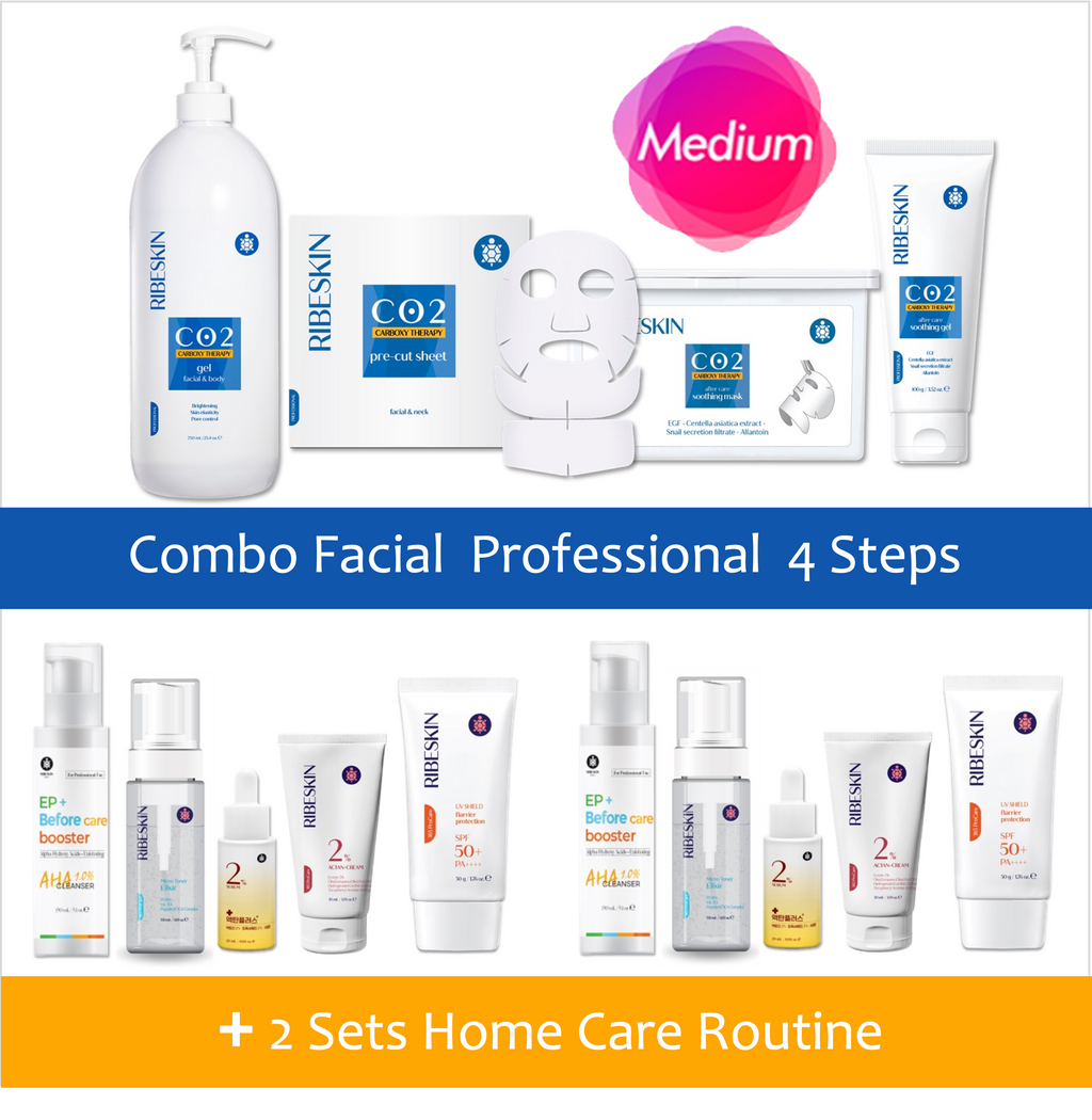 Ribeskin CO2 Carboxy Therapy - Combo 4 Step - Plus 10 Retail Products