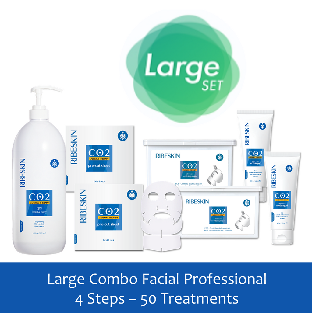 Large Ribeskin CO2 Carboxy Therapy Facial 50 Treatments- Combo 4 Pcs