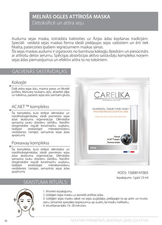 CARELIKA Charcoal tissue face mask, 23ml