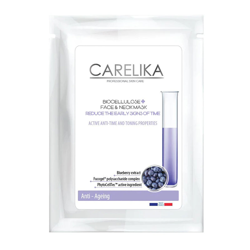 CARELIKA Anti-ageing biocellulose face and neck mask, 18ml
