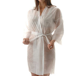 Disposable Kimonos White and Black - 100 X 140 cm - Pack of 10 Pcs